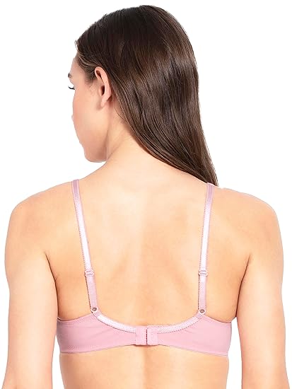 Jockey 1250 Women’s Candy Pink Wirefree Cotton Bra – Full Coverage 34D with Contoured Shaper & Adjustable Straps